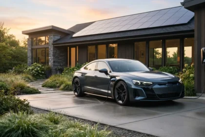 Different types of electric cars including EV sedan SUV and pickup truck models
