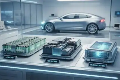 EV battery types comparison including LFP, NMC and solid-state batteries