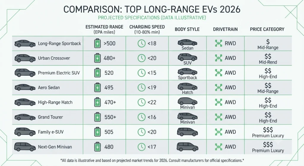 Infographic comparing electric sedan and electric SUV