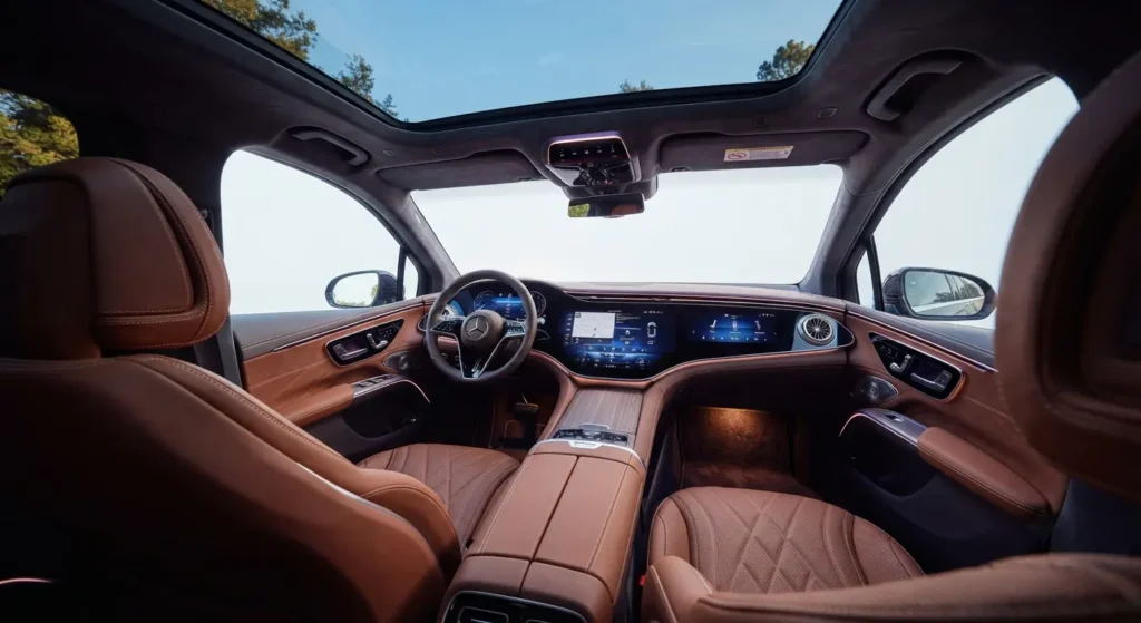 Luxury electric SUV interior with premium cabin