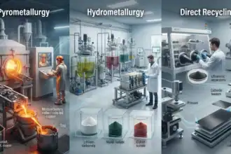 EV battery recycling process from collection and dismantling to material recovery