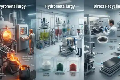 EV battery recycling process from collection and dismantling to material recovery