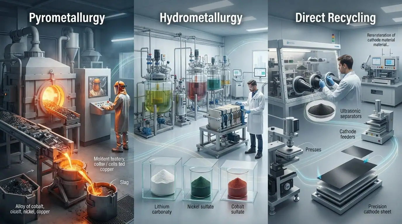 EV battery recycling process from collection and dismantling to material recovery
