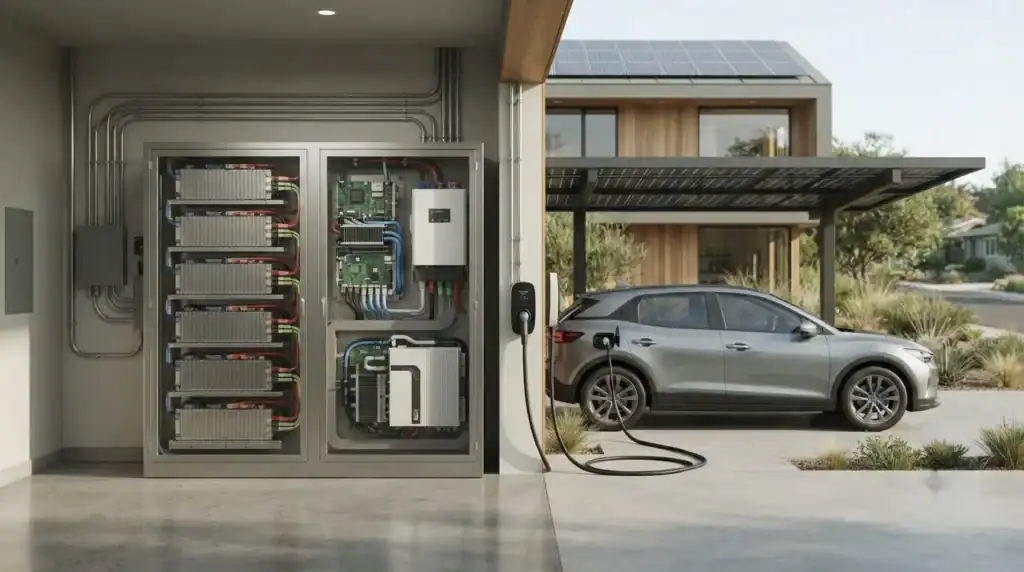 Second-life EV batteries used for home solar energy storage