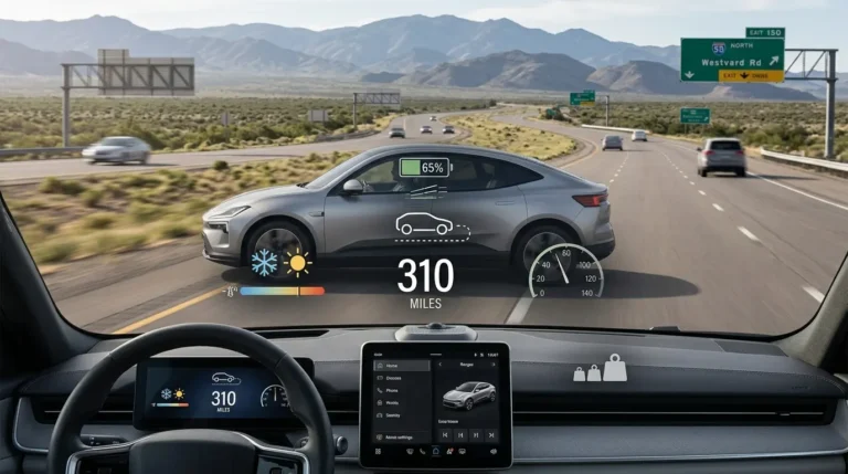 Electric vehicle displaying an estimated driving range
